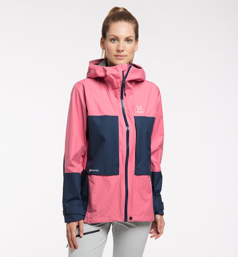 Haglöfs Womens Roc Spire GTX Ski Jacket Pink/Dark Blue New Zealand 19623AIZP